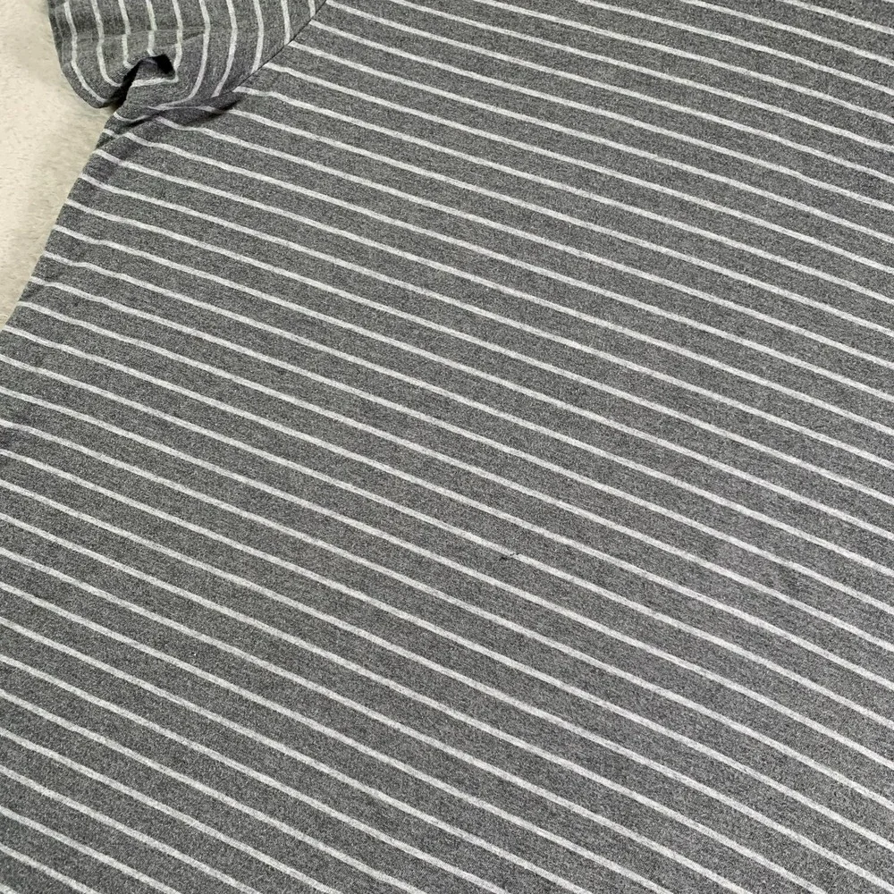 Polo Ralph Lauren Shirt Mens XL Gray White Striped Cotton Tee Casual‎ Crewneck
